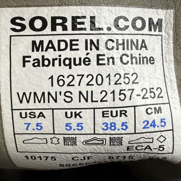 Sorel Boots Womens Size 7.5 Black Gray Major Lace Side Zip Combat Moto Ankle - Picture 9 of 9